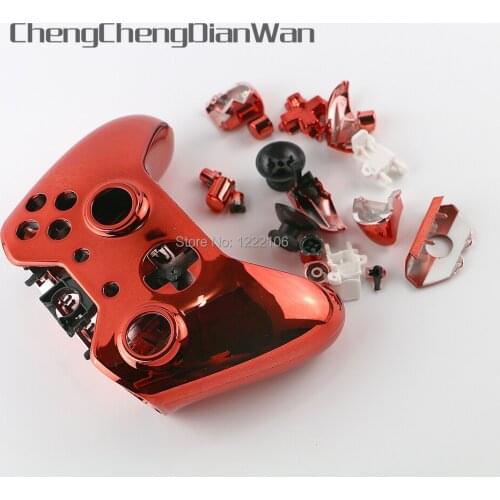 Chrome Plating Protective Case Cover Skin Shell case with buttons For Xbox one xboxone Game Console Controller 10sets/lot