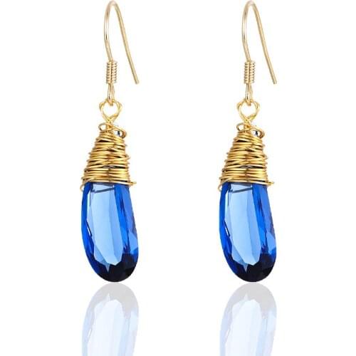 MAIKALE New Fashion Gold Dangle Water Drop Hanging Colorful Cubic Zirconia Drop Earrings for Women Jewelry Creative Gift Brincos