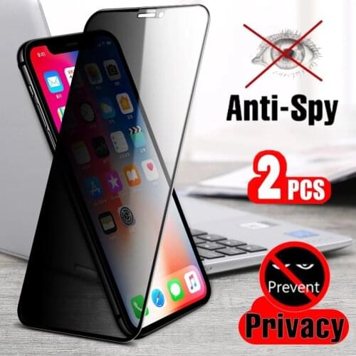 1-2Pcs Best Full Privacy Tempered Glass for IPhone12 Pro Max 6s 7 8 X XS XR IPhone 11 Anti Spy Screen Protector High Definition