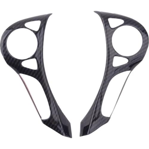 1Pair ABS Carbon Fiber Black Steering Wheel Button Decor Cover Trim Decoration Fit For Honda Accord 2014 2015 2016 2017