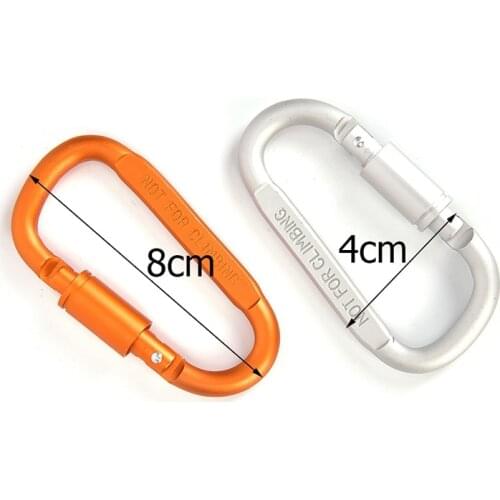 1pcs Outdoor Climbing D-shaped with Nut Hanging Buckle Aluminum Alloy Nut Buckle Fast Hanging Carabiner Buckle