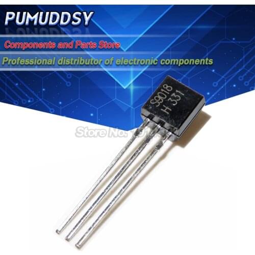 100PCS S9018 in-line triode transistor TO-92 50MA 30V NPN IC