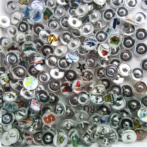 100pcs Mix Random Different Style Snap Buttons 18mm Glass snap pendants buttons Diy Snaps Jewelry Bracelet&bangles charms
