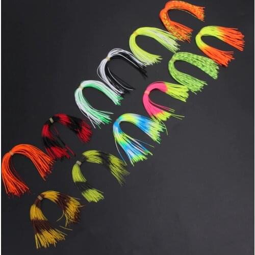 12 Bundles 50 Strands Silicone Skirts PVC silicone thread squid lure artificial Jig Lures Squid Skirt Flake Lure Thread 13*0.8CM