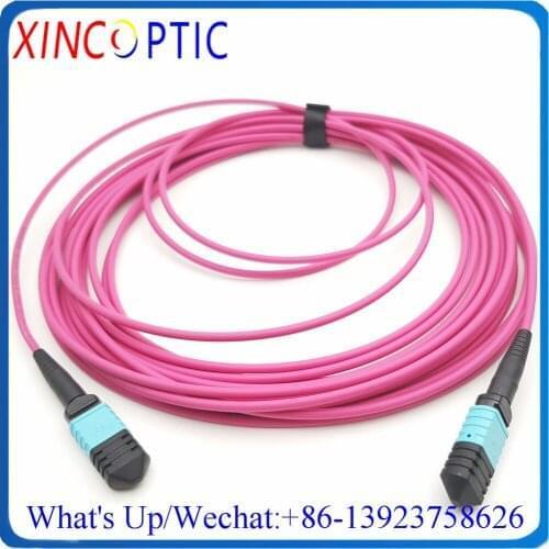 12C MPO F OM4 20M Fiber Patch Cord,20Mts 12Core,MM,OM4,3.0mm LSZH Mini Round Cable MPO/UPC Female MPO Male 20M Fiber Optic Cable