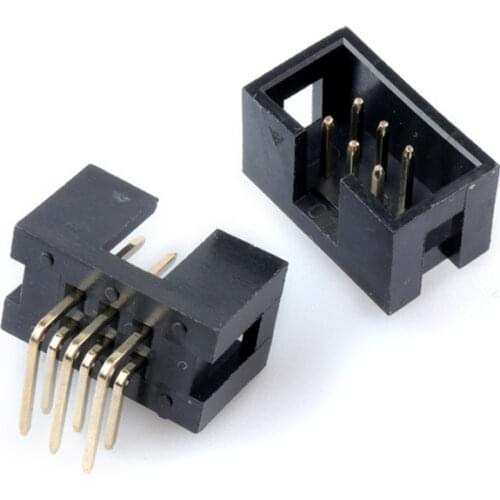 20 pcs 6 Pins 2x3 Box Header Connector IDC Male Sockets Right Angle 2.54mm