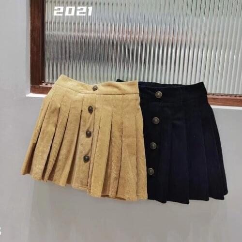 2021 Korea style girls boys corduroy skirt autumn cotton fashion girls skirts kids clothes 4-10 years d