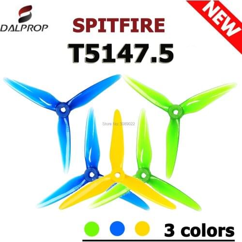 24 pcs / 12 pair DALPROP SpitFire T5147.5 5147 3-Blade propeller Props CW CCW Brushless motor POPO Propeller for FPV Racing