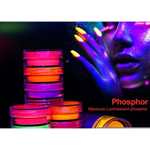 1/6/12PCS Fluorescen Gradienten Nagel Glitter Neon Pulver Shinny Pigment Staub Power Für UV Gel Polnisch DIY Nail art Dekoration