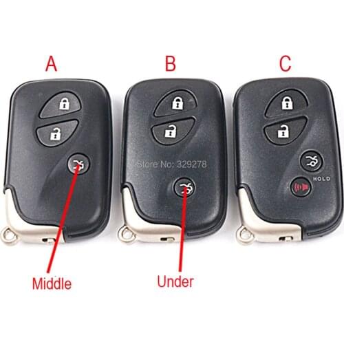 5pcs/lot Replacement car key 3/4 button remote smart key shell for lexus ES350 GS350 GS450h IS250 IS350 LS460 key cover
