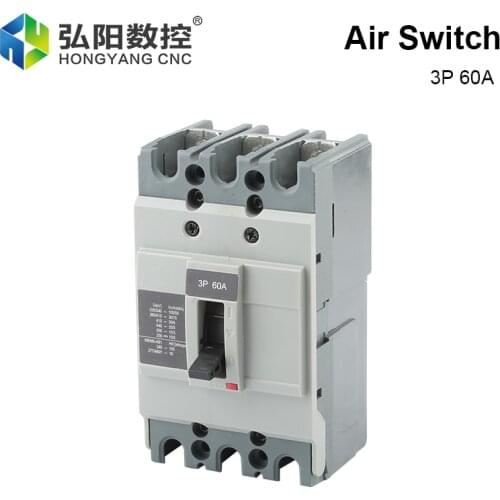 60A Molded Case Circuit Breaker 3P Three-Phase Air Switch Household Switch Switch Overload Short Circuit Protector Power Switch