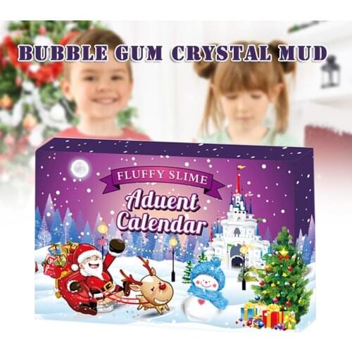 Kids Christmas Advent Calendar DIY Slime Kit Crystal Mud 2020 Holiday Set for Girls Boys can CSV