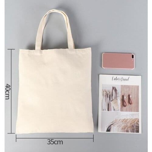 DIY Advertising Sublimation Canvas Bag Eco-friendly blank shopping hand bag Womens cotton bag heat transfer printing SN769