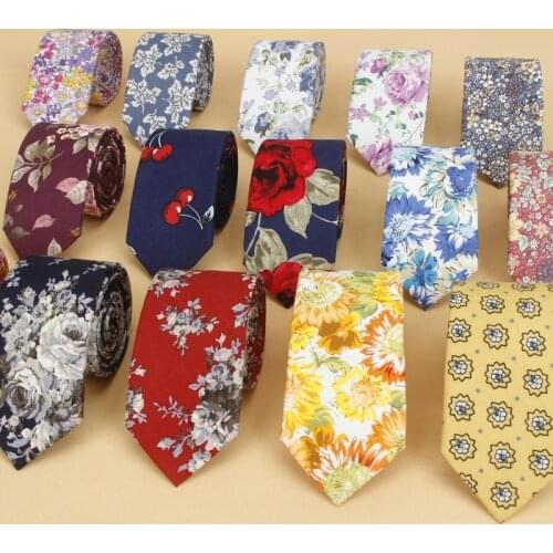 Brand New Floral Tie for Mens Narrow Casual Mens Ties for Wedding Party Flower Skinny Neckties for Women Printed Male Neck Ties