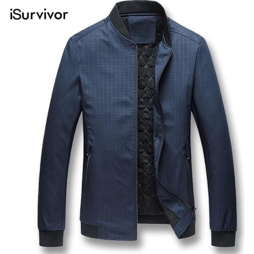 ISurvivor 2021 Men Winter Thick Zipper Jackets and Coats Jaqueta Masculina Male Casual Fashion Slim Fitted Jackets Outwear Men