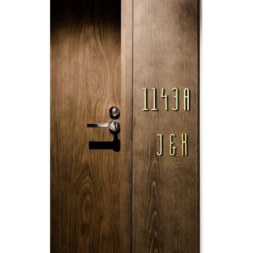 Custom 7cm Height Brass Hotel Door Number House Shop Address Numbers Sign Outdoor Wall Decoration