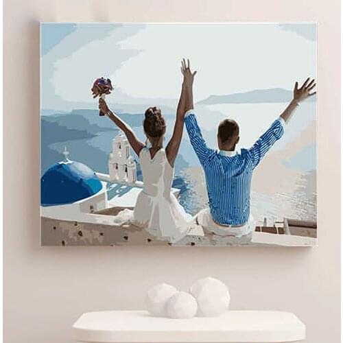 Moderne Diy Olieverfschilderij Canvas Wall Picture Art Paint by Number 40X50cmZero Foundation New Painter Propylene Landscape