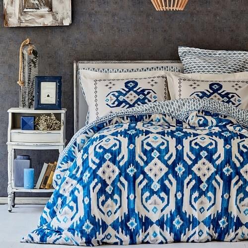 Roe Home Neos Blue Cotton Double Personality Duvet cover set