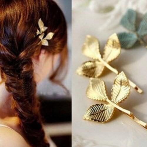 2 Piece Three-Dimensional Leaf Hair Clip For Woman Sweet Small Fresh Retro Best-selling 3D Leaf Hair Clip Jewelry Gift