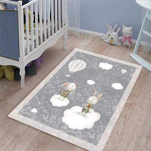 Rabbit carpet childrens room carpet play mat educational cloudy living room