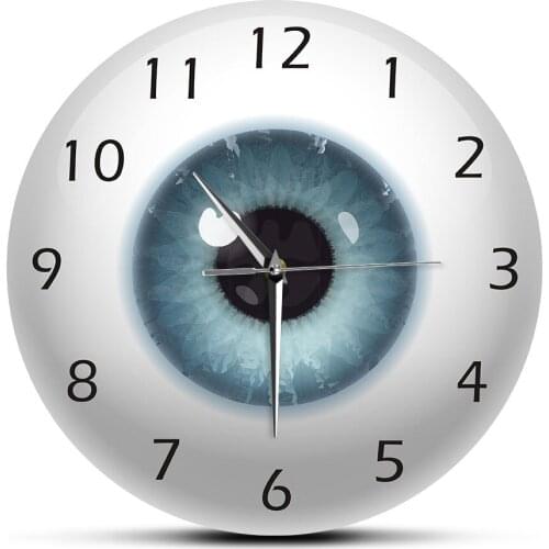 Beauty Contact Pupil Core Sight The Eye Eyeball with View Ophthalmology Mute Wall Clock Optical Store Novelty Wall Watch Gift