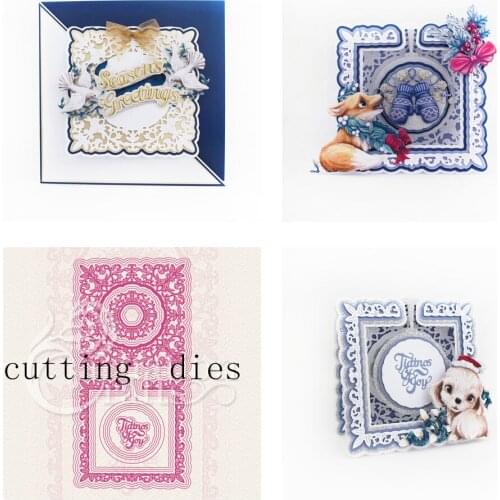 Lace frame background Metal Cutting Dies for DIY Scrapbooking Photo Album Decorative Paper Greeting Card Template Card Making