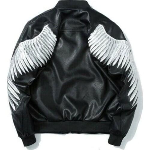 European Fashion Men Gold Wing Embroidery Jacket Pilot Bomber Coats Streetwear Hip Hop Outwear Jacket