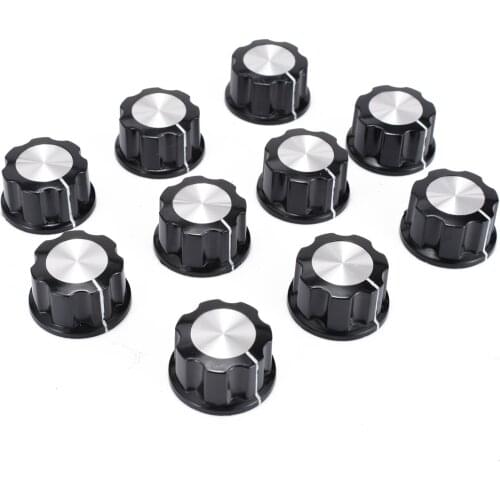Mayitr 10PCs Top Rotary Control Turning Knob for Hole 6mm Dia. Shaft Potentiometer High Quality