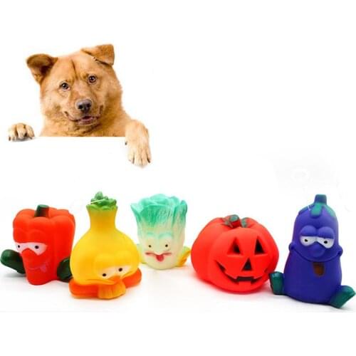1pcs Halloween Pet Cats Kitten Cute Pumpkin Vegetable Shape Squeaky Sound Play Toy Chew Squeaker Squeaking Pet Toy