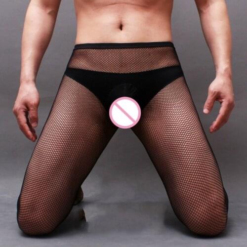 Male Sexy Pantyhose Mens Popular Fishnet Stockings Adult Exotic Gay Sissy Club Party Net Clothes Man Purely Tights Dropshipping