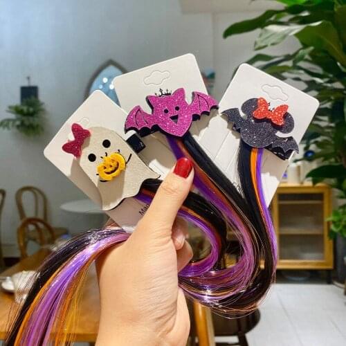 New Girls Cute Halloween Gifts Cartoon Ghost Hairpins Funny Headband Colorful Hair Ornament Clips Kids Fashion Hair Accessories