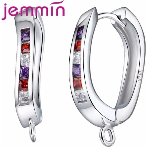 New Fashion Twist Colorful Rhinestone Earrings Accessories for Women High Quality 925 Sterling Silver Jewelry Findings