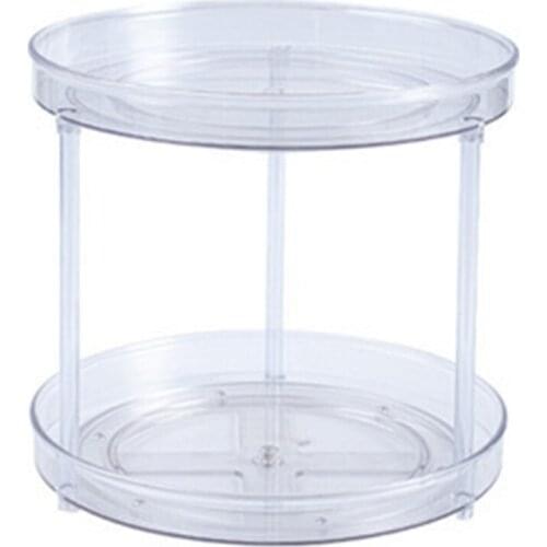 Transparent Multifunctional Rotating Shelf Kitchen Spice Bottle Fruit Cosmetic Storage Rack