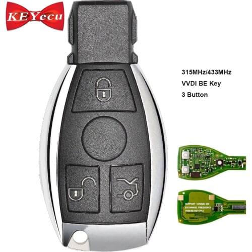 KEYECU Xhorse VVDI BE Key Pro Improved Version Complete Remote Key 3 Button 315MHz/433MHz for Mercedes-Benz