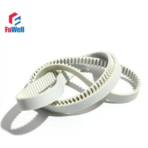 HTD5M Timing Pulley Belt PU Transmission Belt 15/20/25/30mm Width 1315/1320/1350/1370mm Closed Loop White Polyurethane Gear Belt