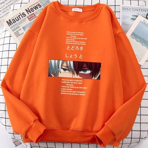 Anime My Hero Academia Print Men Clothing Creativity Spring Hoodie Crewneck Pullover Fashion Streetwears Simplicity Sweatshirts
