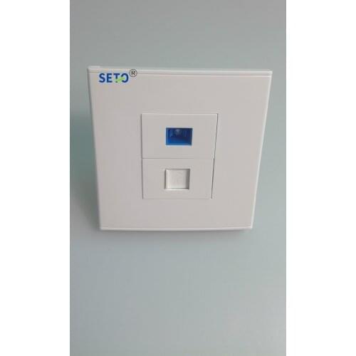 SeTo 86 Type Optical SC + RJ45 Cat6 Network Wall Plate Socket Keystone Faceplate