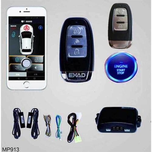 SmartPhone PKE Car Alarm System Keyless Entry Remote Start Stop Smart key Passive Auto Central Locking Car Door MP913