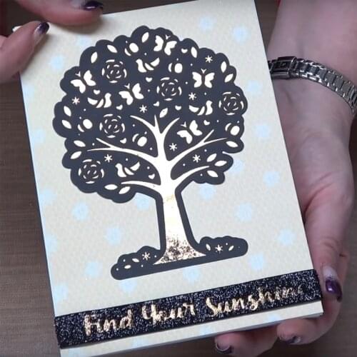 Creative Tree Bird Butterfly Artistic Sunshine Words Hot Foil Plates for Scrapbooking Diy Ablum Paper Cards New Handicrafts