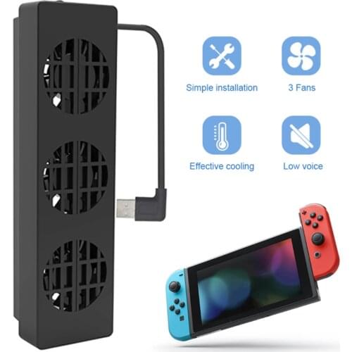 DC 5V 3-Fan External Super USB Cooling Fan Cooler For Switch Console