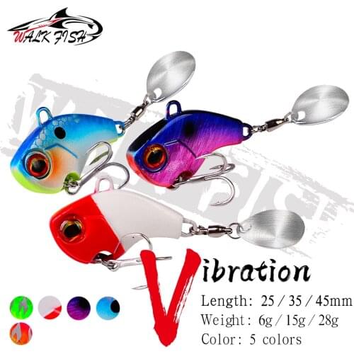 WALK FISH Fishing Lures Wobble Rotating Metal VIB vibration Bait For Pike Bass Trout Treble Hook Artificial Hard Baits Spinner