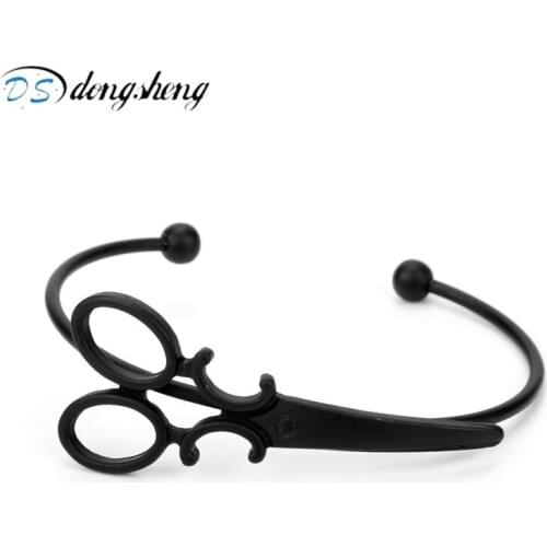 Dongsheng Hairdresser Scissors Bracelet Bangle Hair Stylist Charm Bracelet Personal Initial Adjustable Cuff Bracelet Gift