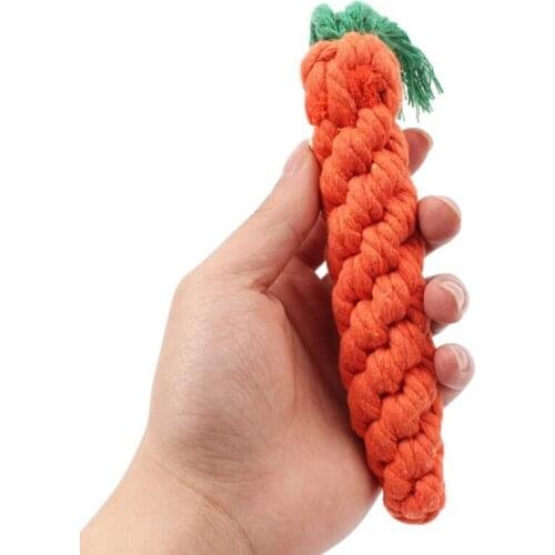 Dog Chew Toy Pet Dog Toy Carrot Shape Rope Puppy Mouth Teeth Cleaning Outdoor Fun Training Toy 22cm