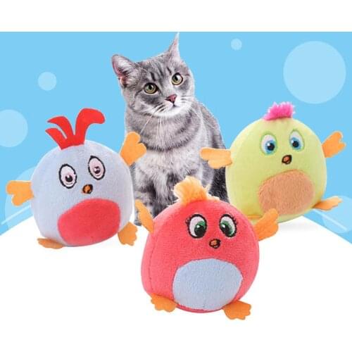 Pet Cat Kitten Cute Little Bird Plush Doll Molar Interactive Play Bite Chew Toy Cat Toys
