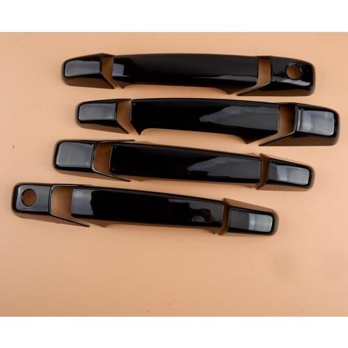 1 Set Gloss Black Door Handle Cover Trim Fit for GMC Sierra 1500 Yukon Chevrolet Silverado Suburban Tahoe Avalanche 2013-2007