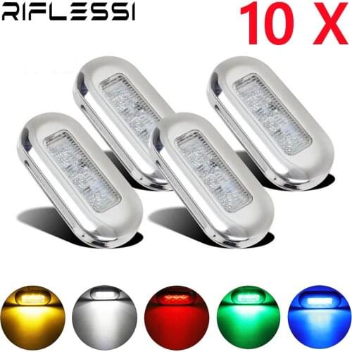 10 x 12V Yacht Boat Light Stair Deck Side Marker Transom Light Marine Courtesy Indicator Truck Turn Signal Lighting Tail Lamp