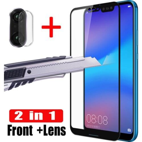 2 In 1 Tempered Glass Front + Lens on For Huawei P20 Lite Camera Lens Film Screen Protective Glass for Huawei P 20 Light 20lite