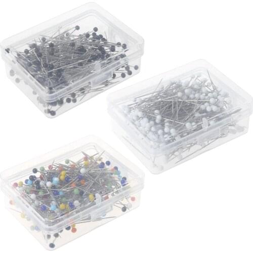 250pcs Round Glass Ball Head Pins DIY Quilting Tool Sewing Accessories School Office Stationery