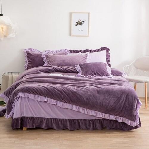 4Pcs Korean Edition Princess style luxury bedding sets queen king size duvet cover set set pillowcase bedclothes