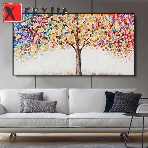 5D Diamond Painting Cartoon Colorful Fortune Tree full Diamond Cross Stitch Art Living Room Decoration Picture Home Decoration
